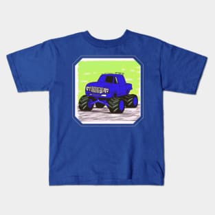 Blue Monster Truck Kids T-Shirt